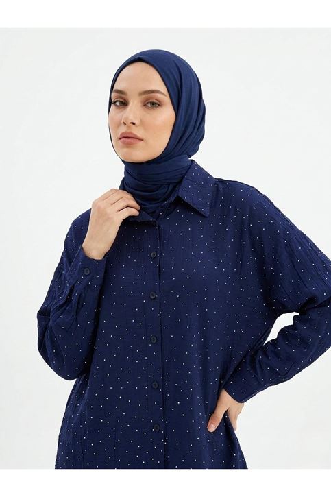 Taş Detay Tunik-Lacivert