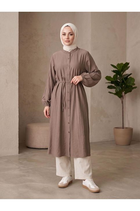Hakim Yaka Uzun Tunik-Duman