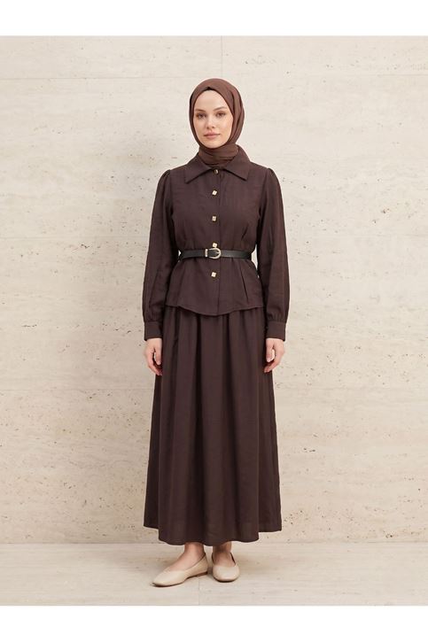 Ön Pensli Etekli Takım-Kahve