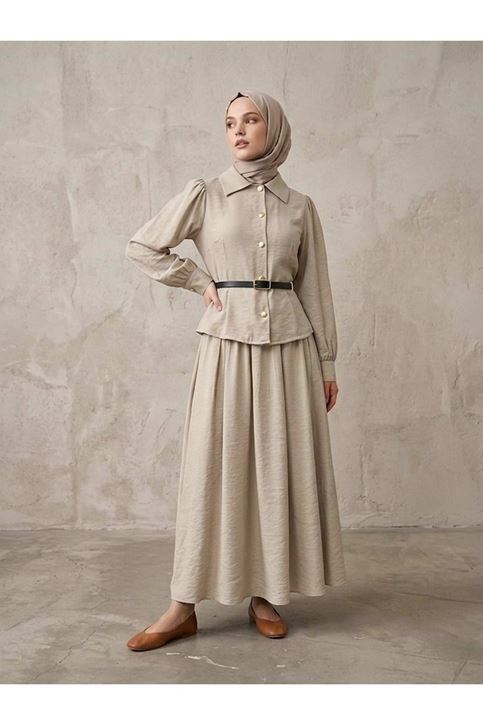 Ön Arka Pensli Kemer Detay Etekli Takım-Taş