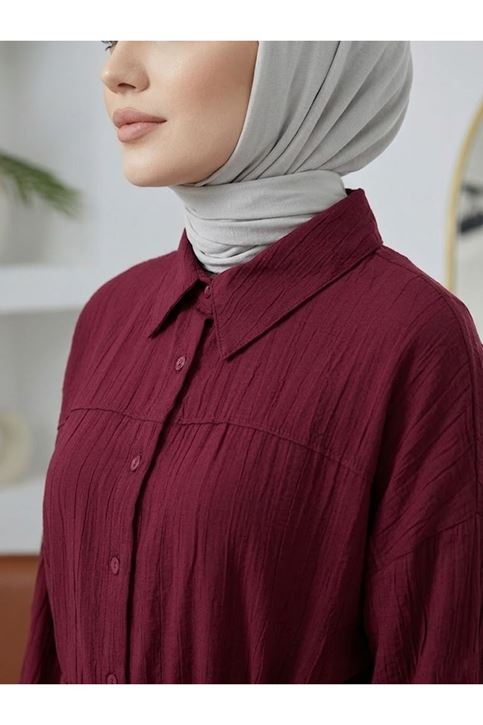 Roba Detay Pantolonlu Çilek Takım-Bordo