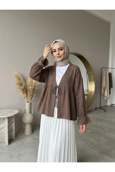 Önü Bağlamalı Kısa Kimono-Duman