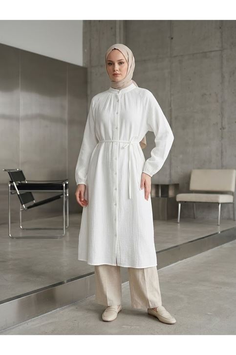 Tunik Uzun-Ekru