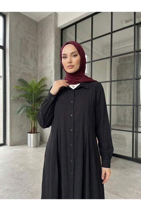 Ön Arka Pileli Pantolonlu Takım-Siyah