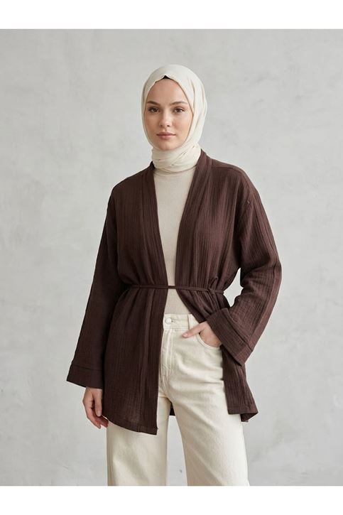 Müslin Kimono-Kahve