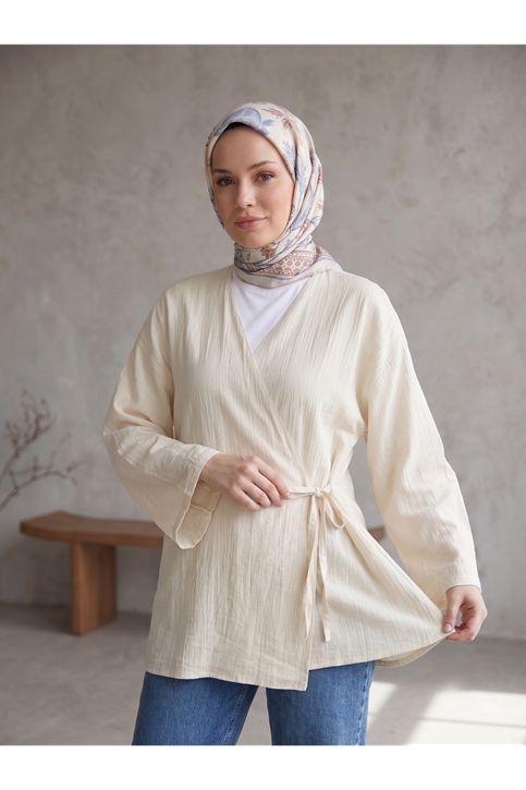 Yan Bağlamalı Çilek Tunik-Taş