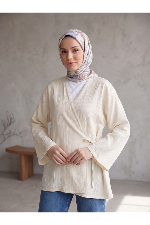 Yan Bağlamalı Çilek Tunik-Taş