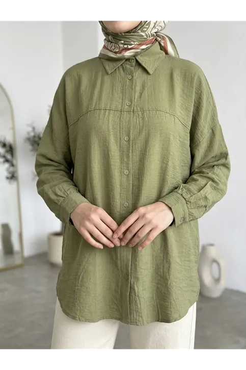Ön Roba Detaylı Tunik-Haki