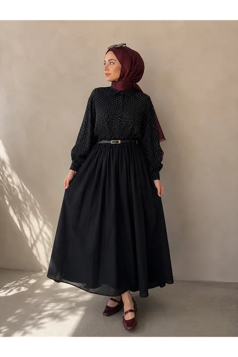 Astarlı Vual Etek-Siyah
