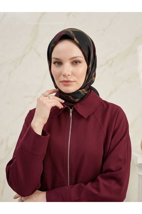 Fermuarlı Cepli Panço-Bordo