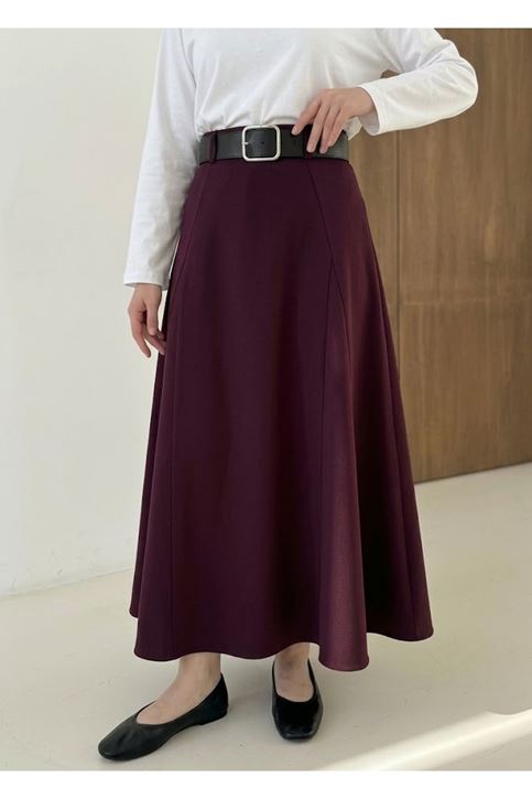 Kelebek Detaylı Dabıl Etek-Bordo