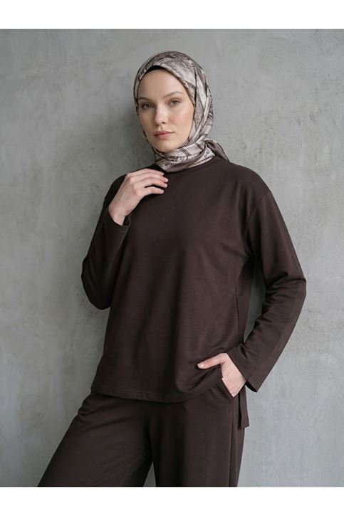 Yırtmaçlı Oysho Tunik-Kahve