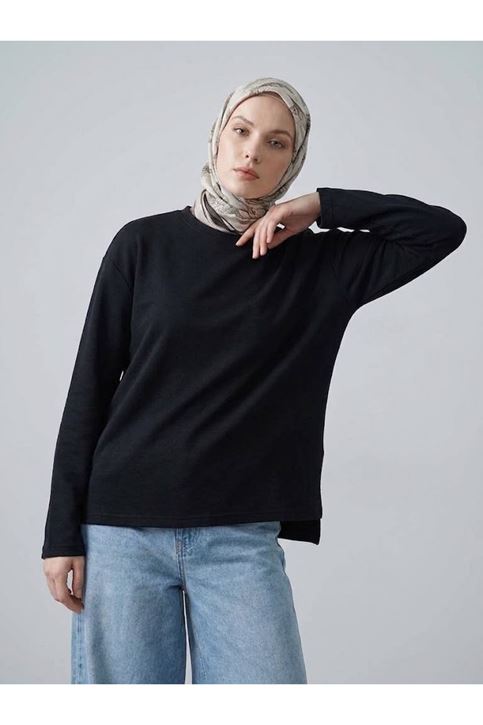 Yırtmaçlı Oysho Tunik-Siyah