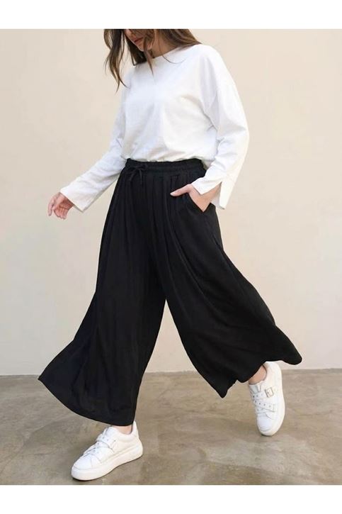 Pileli Oysho Pantolon-Siyah