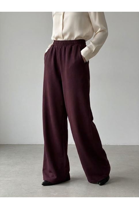Cepli Yıkamalı Pantolon-Bordo