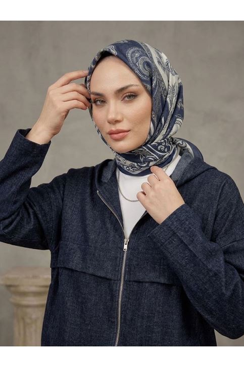 Kapşonlu Fermuarlı Tunik-Lacivert