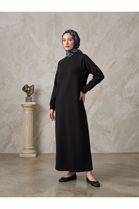Reglan Kol Oysh Elbise-Siyah