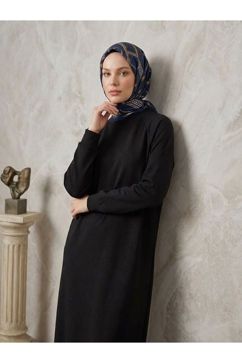 Reglan Kol Oysh Elbise-Siyah
