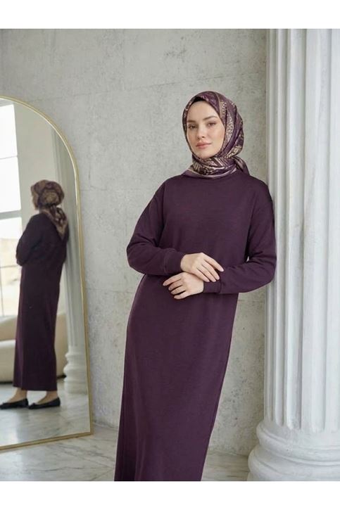 Manşet Detay Oysho Elbise-Bordo