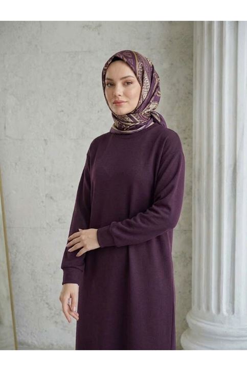 Manşet Detay Oysh Elbise-Bordo
