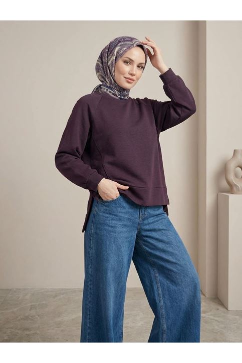 Parçalı Oysh Tunik-Bordo