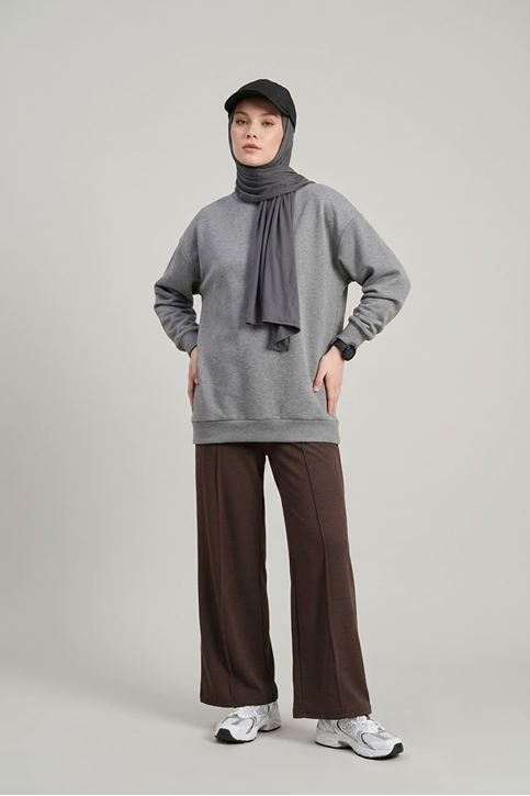 Çımalı Pike Pantolon-Kahve