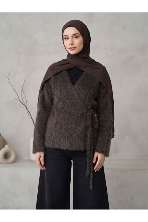 Yan Bağlamalı Pawek Ceket-Kahve