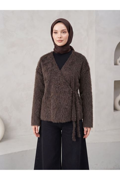 Yan Bağlamalı Pawek Ceket-Kahve