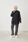 Oversize Gömlek-Siyah