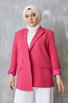 Kruvaze Yaka Ceket-Fuşya