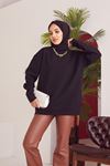 Bisiklet Yaka Sweatshirt-Siyah