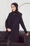 Çift Düğmeli Ceket-Siyah