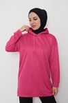 Kapüşonlu Sweatshirt-Fuşya