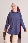 Tek Cepli Tunik-İndigo