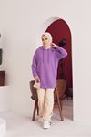 Kapüşonlu Sweatshirt-Lila