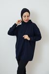 Kapüşonlu Sweatshirt-Lacivert