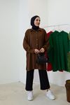 Yırtmaç Detay Cepli Tunik-Kahve