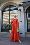 Gizli Patlı Elbise-Oranj