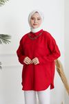 Zincir Detay Tunik-Kırmızı