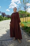 Beli Tünelli Elbise-Kahve