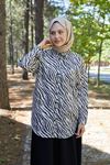 Zebra Desen Tunik-Bej