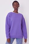 Bisiklet Yaka Sweatshirt-Lila