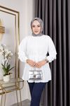 Etek Fırfır Detay Dubai Tunik-Ekru