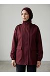 Apoletli Cep Kapaklı Ceket-Bordo