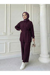 Pantolonlu Takım-Bordo