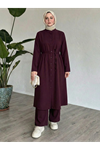 Hakim Yaka Uzun Pantolonlu Takım-Bordo