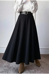 Kelebek Detay Krep Etek-Siyah