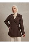 Yandan Bağlamalı Ceket-Kahve