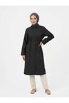 Biye Detay Uzun Tunik-Siyah