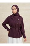 Çapraz Düğmeli Tunik-Bordo